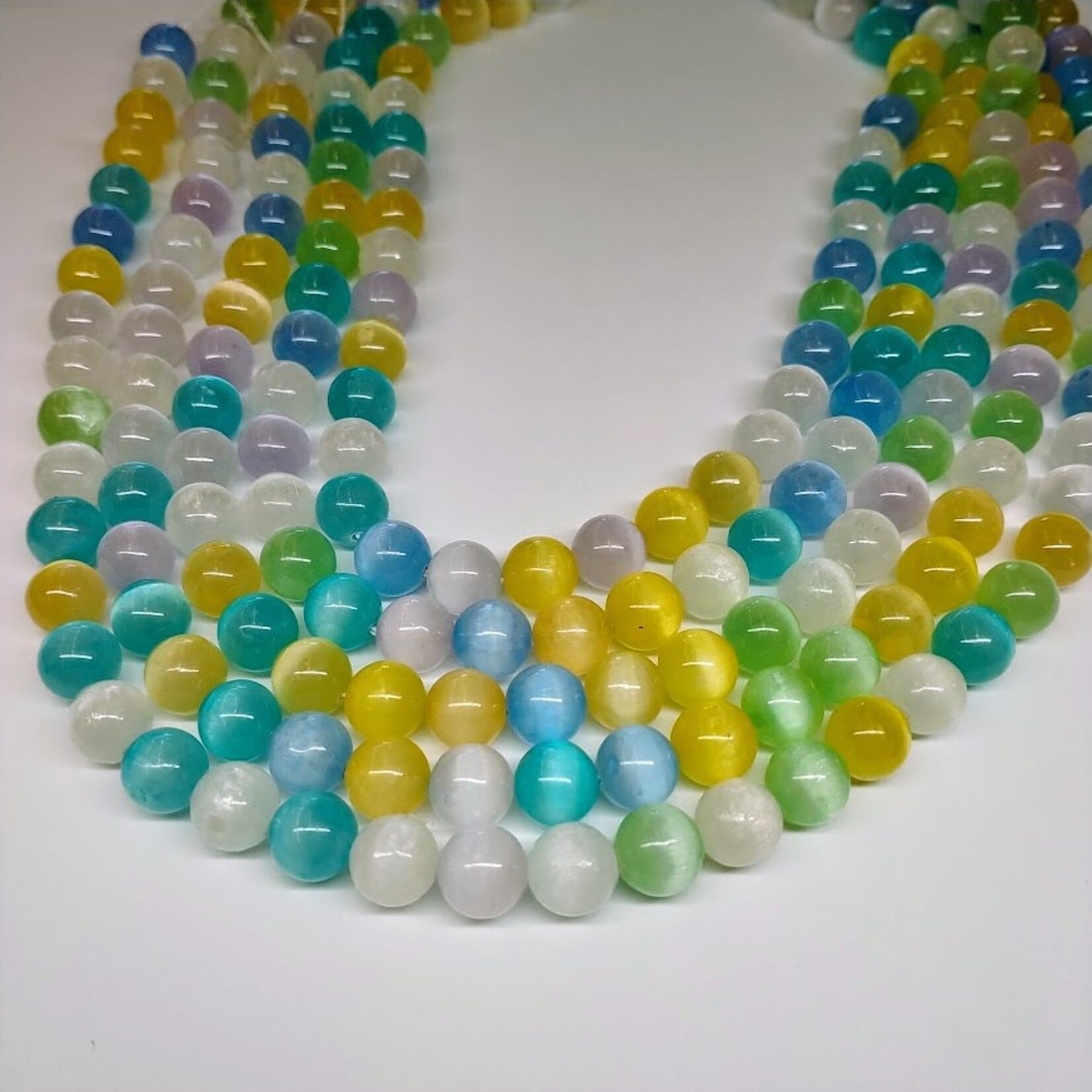 Selenite Multicolor  8mm Round Strand