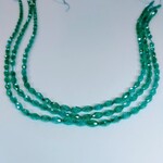 Cubic Zirconia Teal  4x6m Faceted Oval Bead Strand