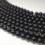 Black Tourmaline  8mm Round Bead Strand