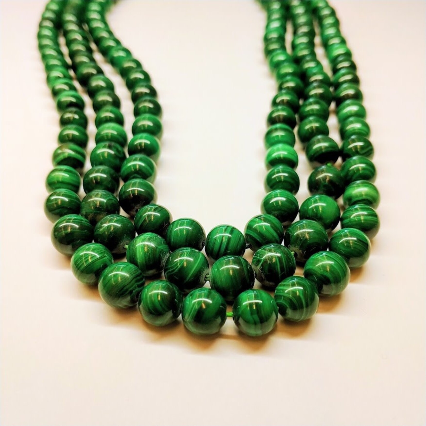 Malachite  8mm Round Bead Strand