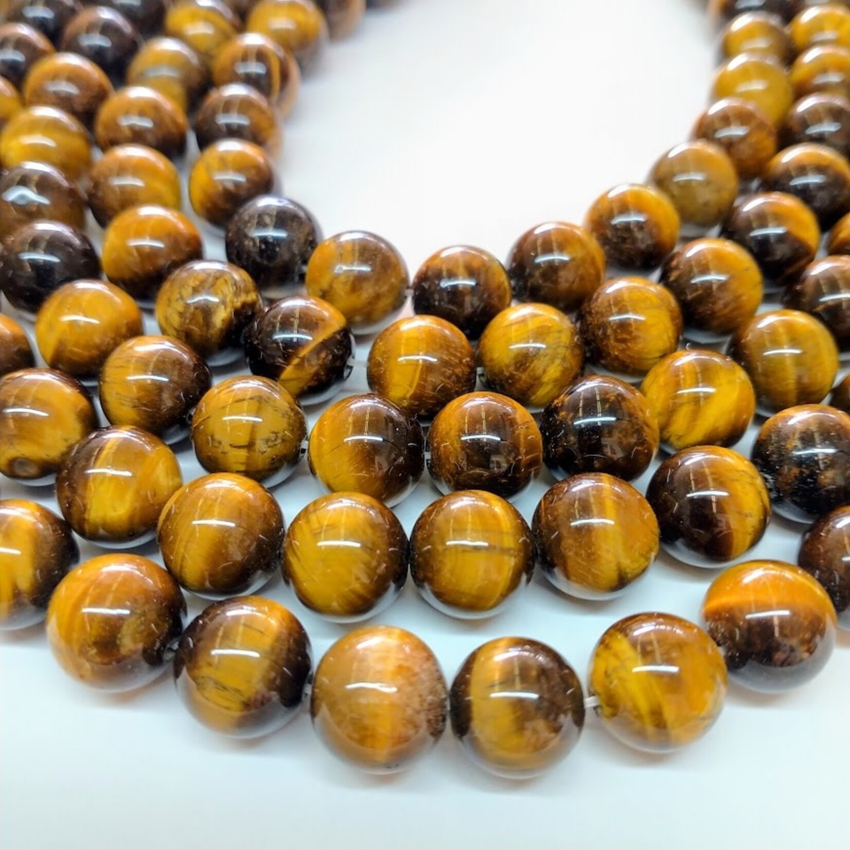 Tiger Eye 10mm Round Bead Strand