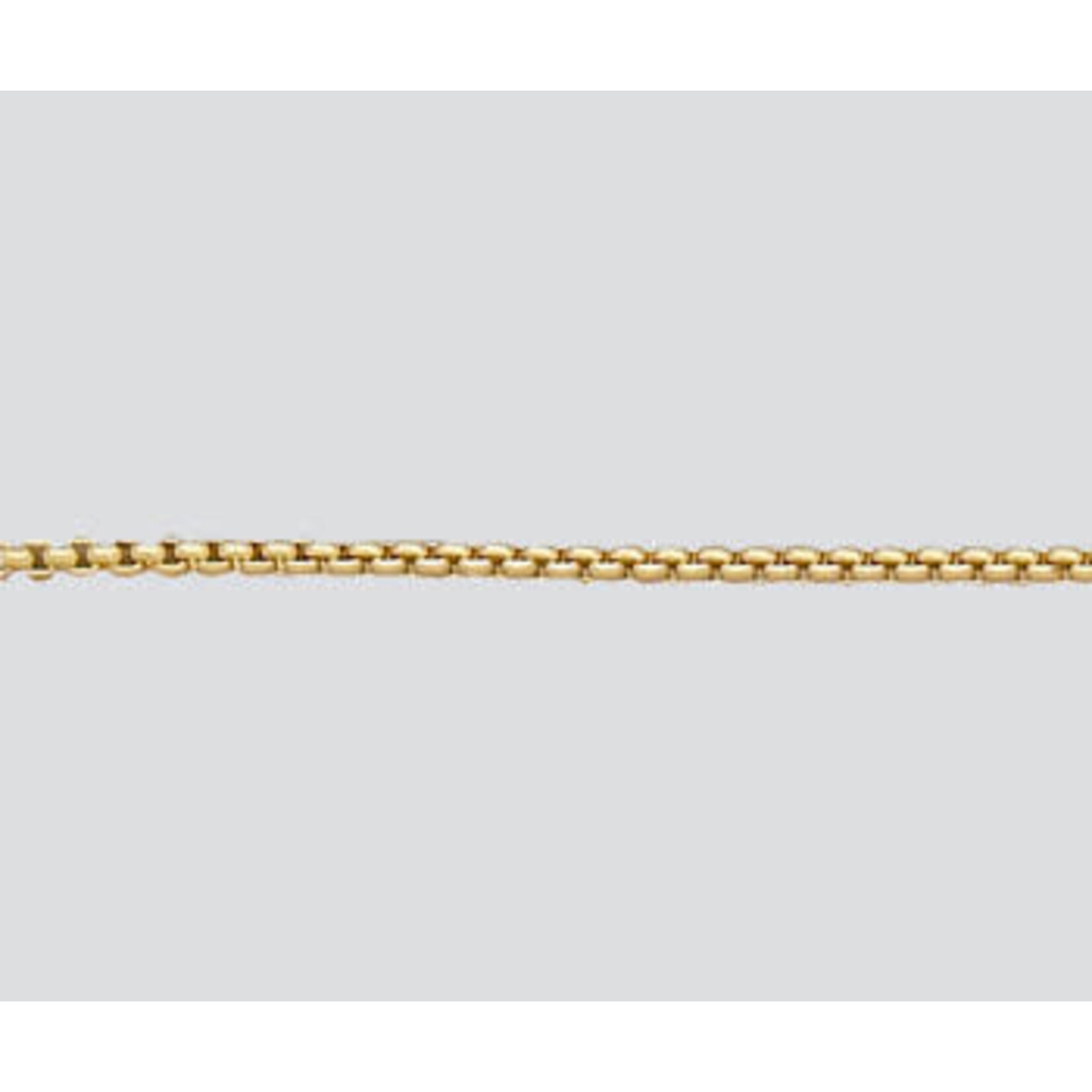Gold Filled Round 1.3mm Venetian Box Chain - 1 Inch