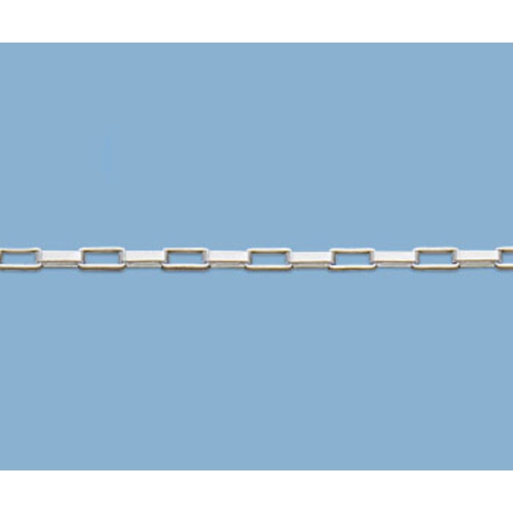Sterling Silver 4.3x1.9mm Open Elongated Box Chain - 1 Inch