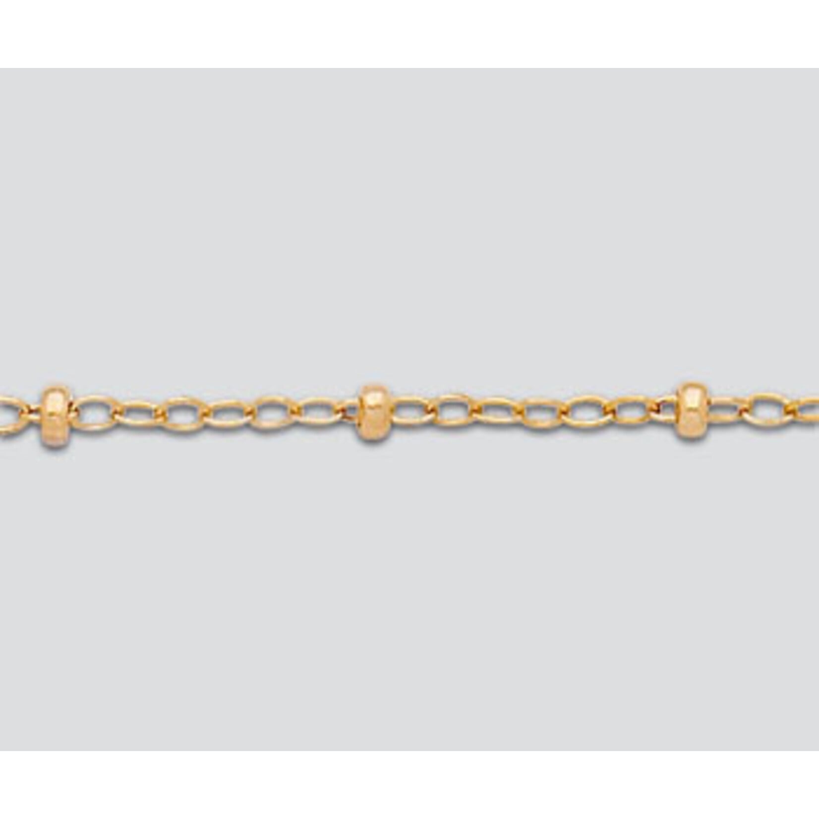 Gold Filled Satellite Chain 1.4mm Cable w/ 2.2mm Bead - 1 Inch