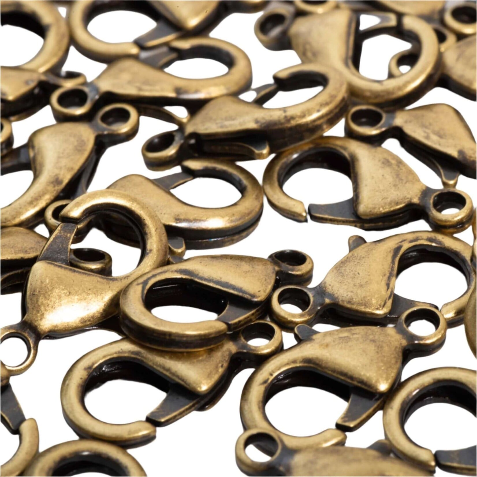 Antique Brass Plated 15x9mm Lobster Claw - Single