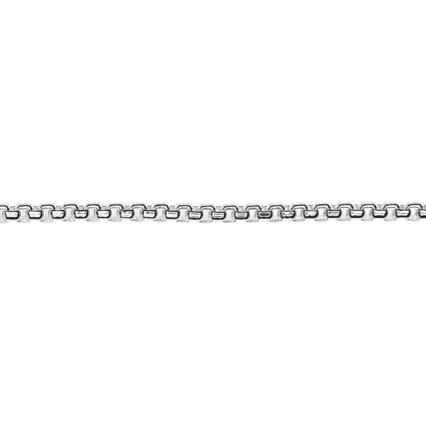 Silver Plated  3mm Venetian Box Chain - 1 Inch
