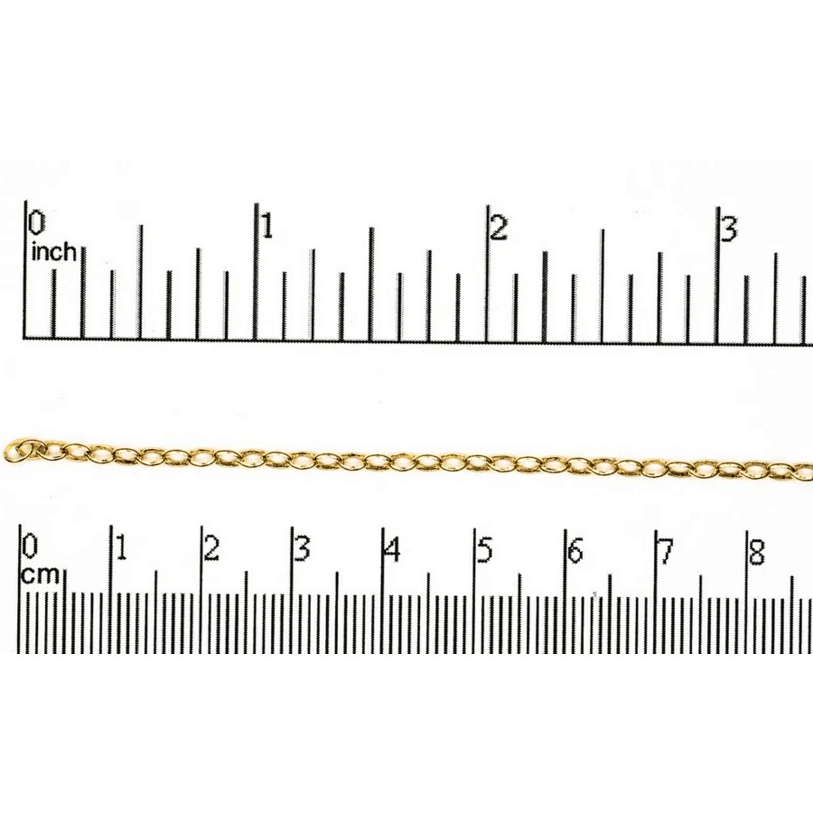 Gold Plated  2.5x3.5mm Oval Rolo Chain - 1 Inch