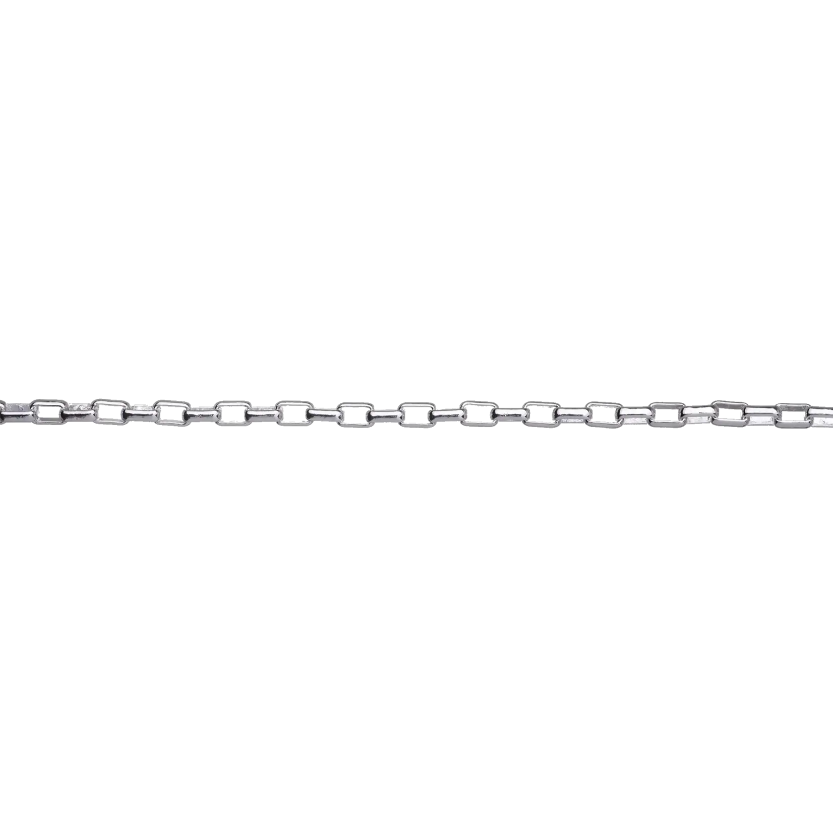 Silver Plated 5x3mm Box Chain - 1 Inch