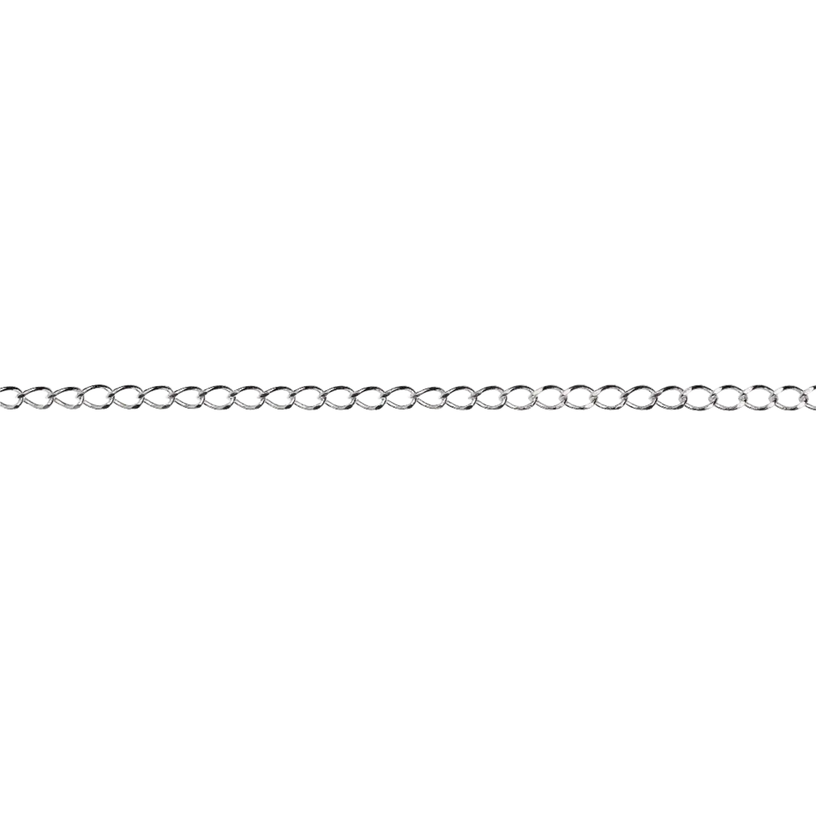 Silver Plated  3x4mm Curb Chain - 1 Inch