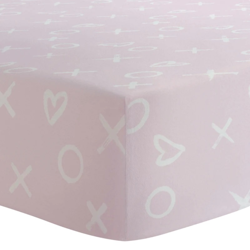 Kushies Kushies Fitted Playpen Sheet Pink XO
