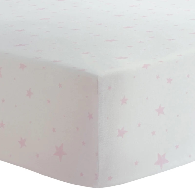 Kushies Kushies Fitted Playpen Sheet Pink Scribble Star