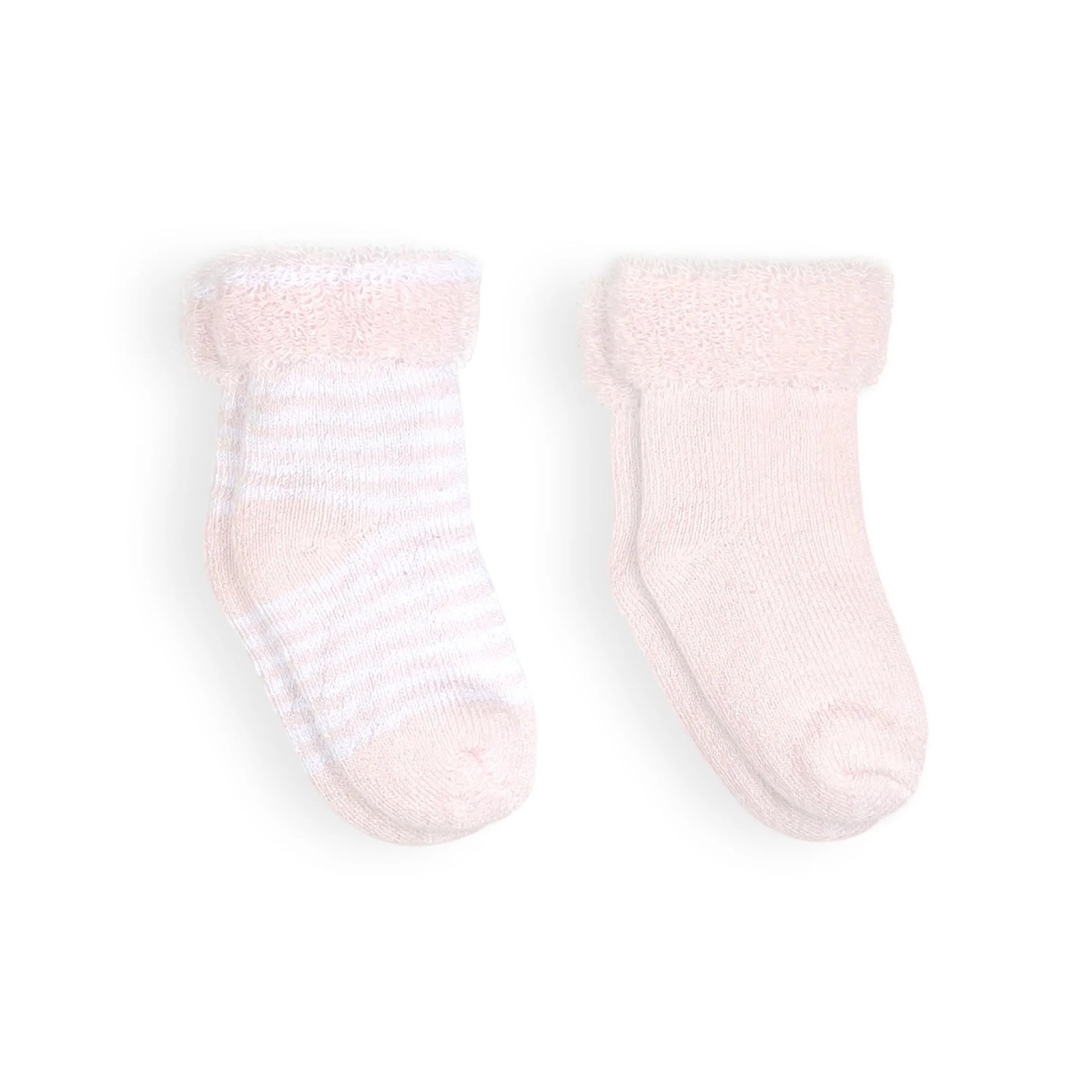 Kushies Kushies Infant Socks 2pk Pink/Stripes