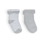 Kushies Kushies Infant Socks 2pk Grey/Stripes