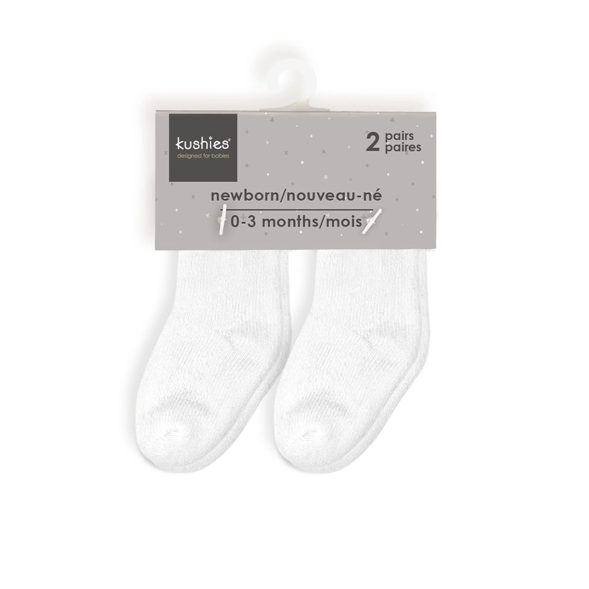 Kushies Kushies Infant Socks 2pk White