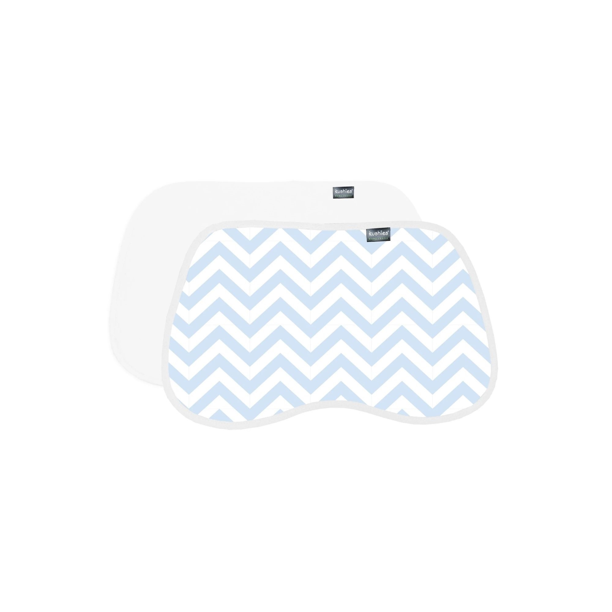 Kushies Kushies Burp Pads 2pk Blue Chevron/White