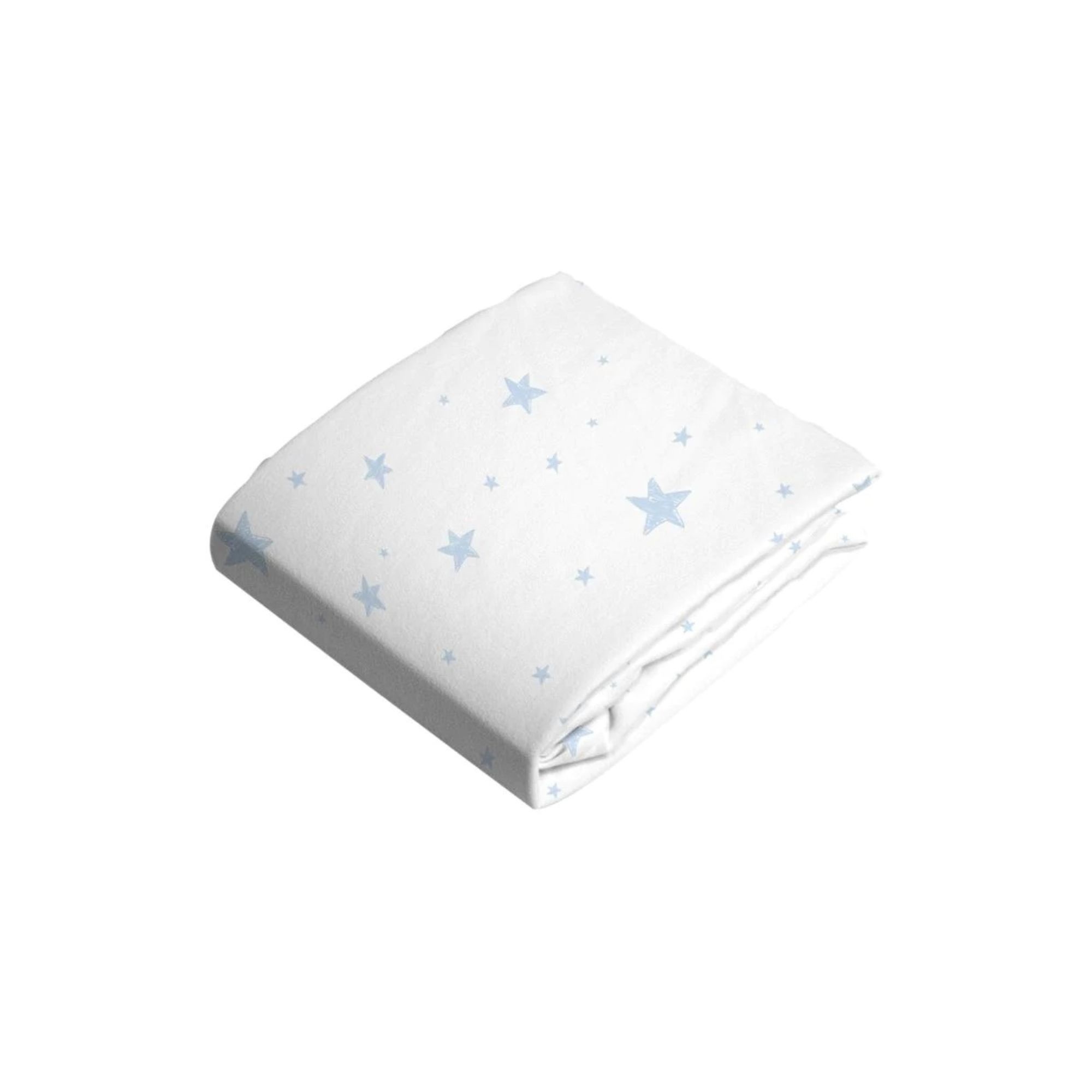 Kushies Kushies Bassinet Fitted Sheet Blue Scribble Star