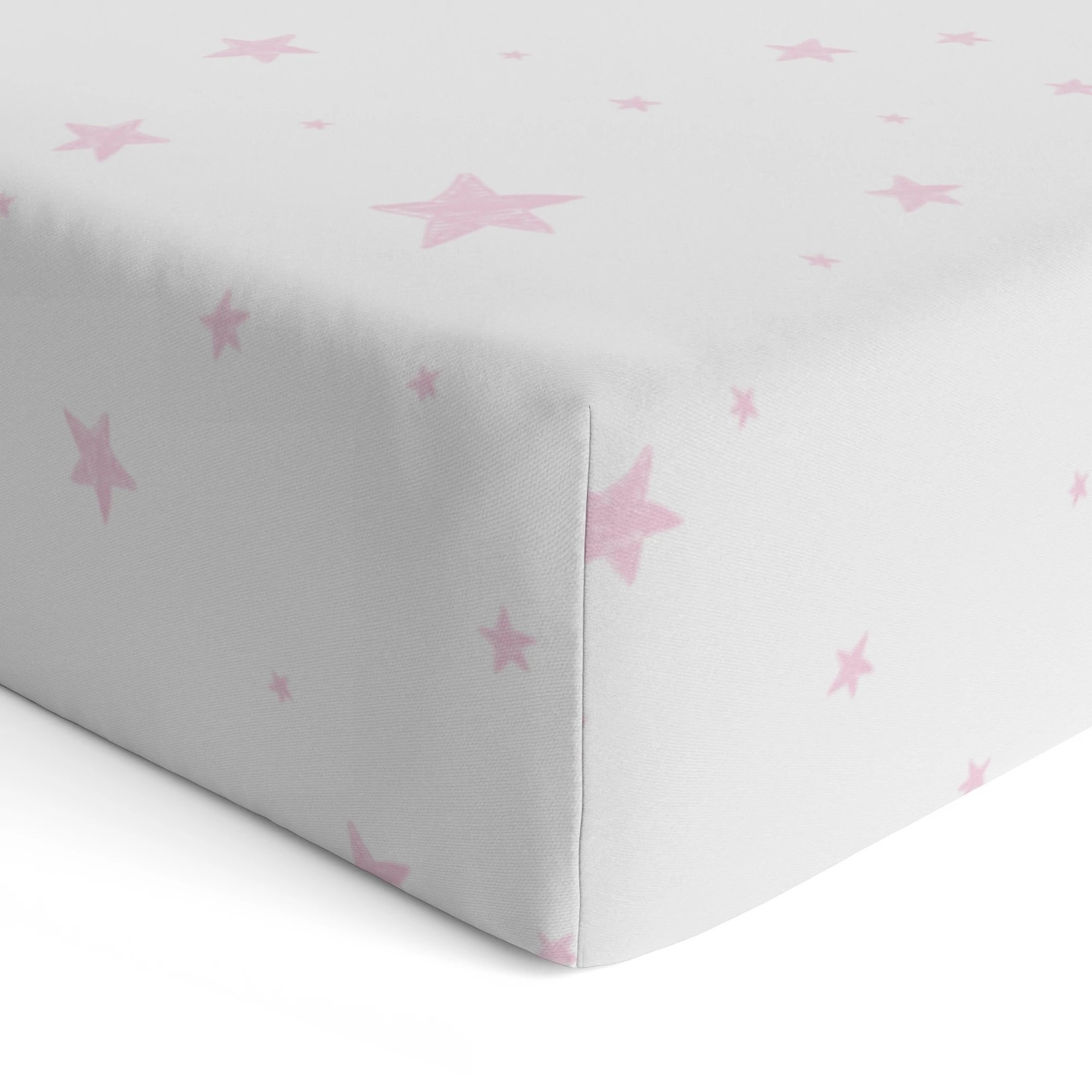 Kushies Kushies Fitted Crib Sheets Scribble Stars Pink