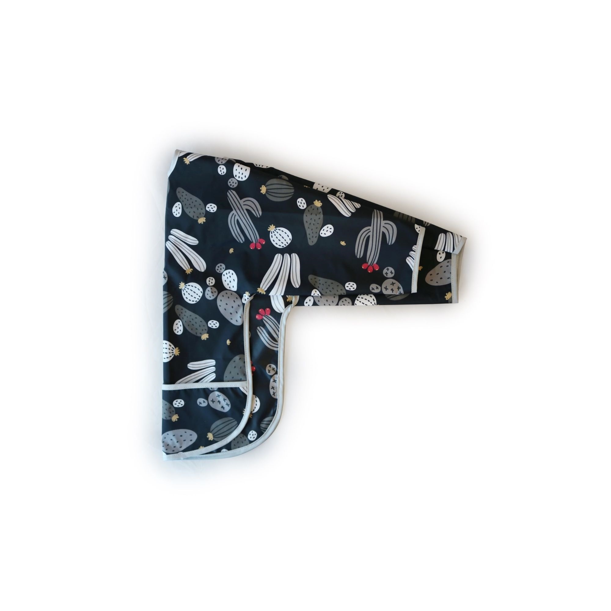 Kushies Kushies Clean Bib w/Sleeves Black Cactus