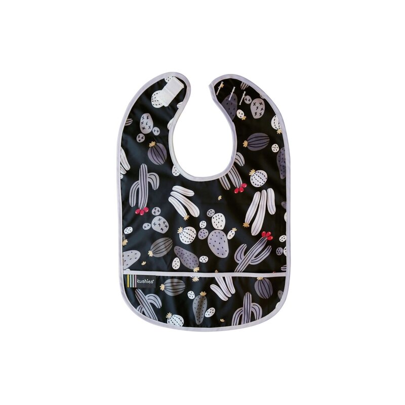 Kushies Kushies Clean Bib Black Cactus