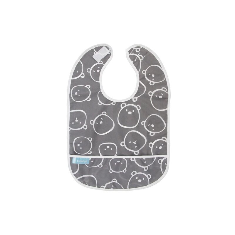 Kushies Kushies Clean Bib Charcoal Bears