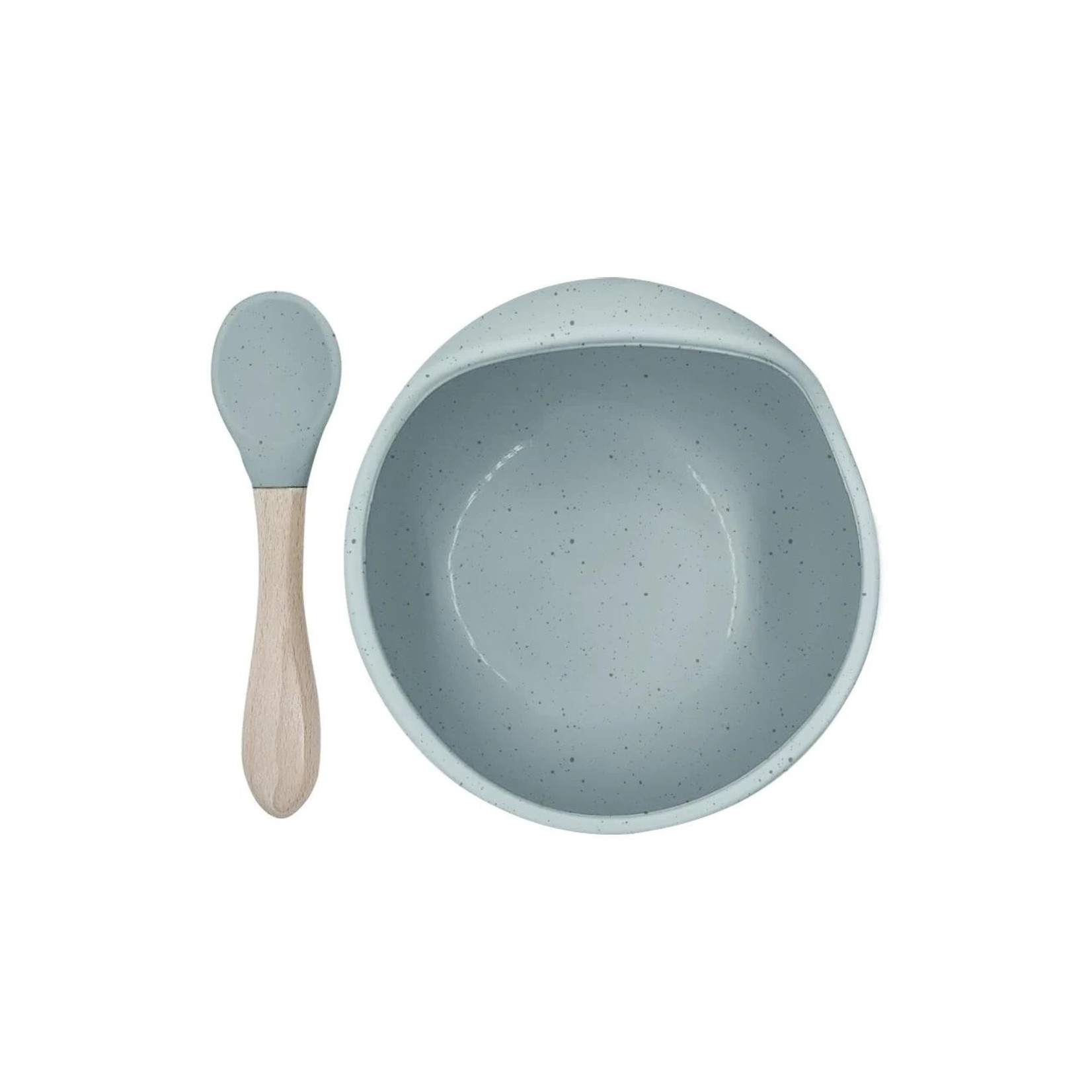 Kushies Kushies Siliscoop Bowl & Spoon Set Seafoam