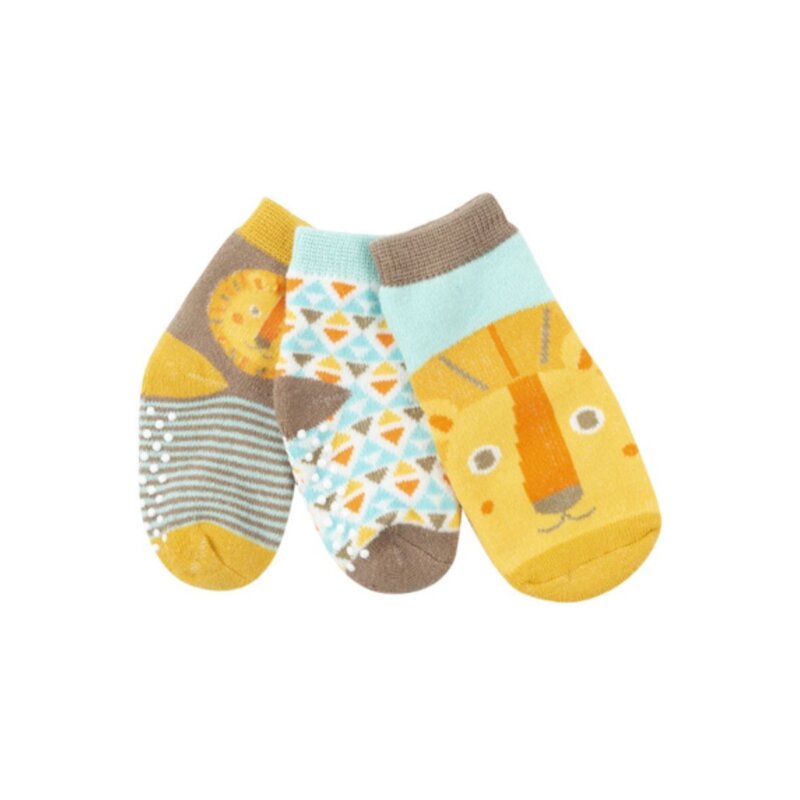 Zoocchini Zoocchini 3pk Socks Leo the Lion 0-24M