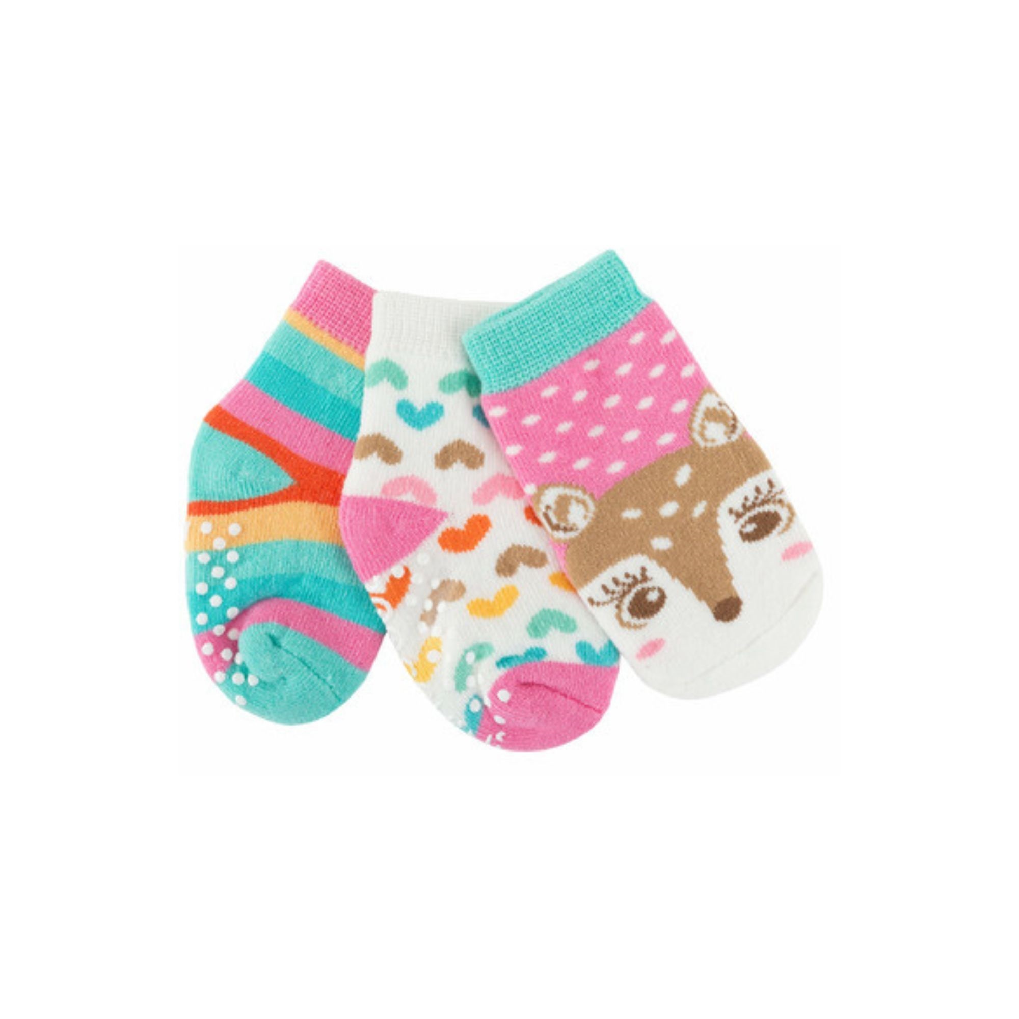 Zoocchini Zoocchini 3pk Socks Fiona the Fawn 0-24M