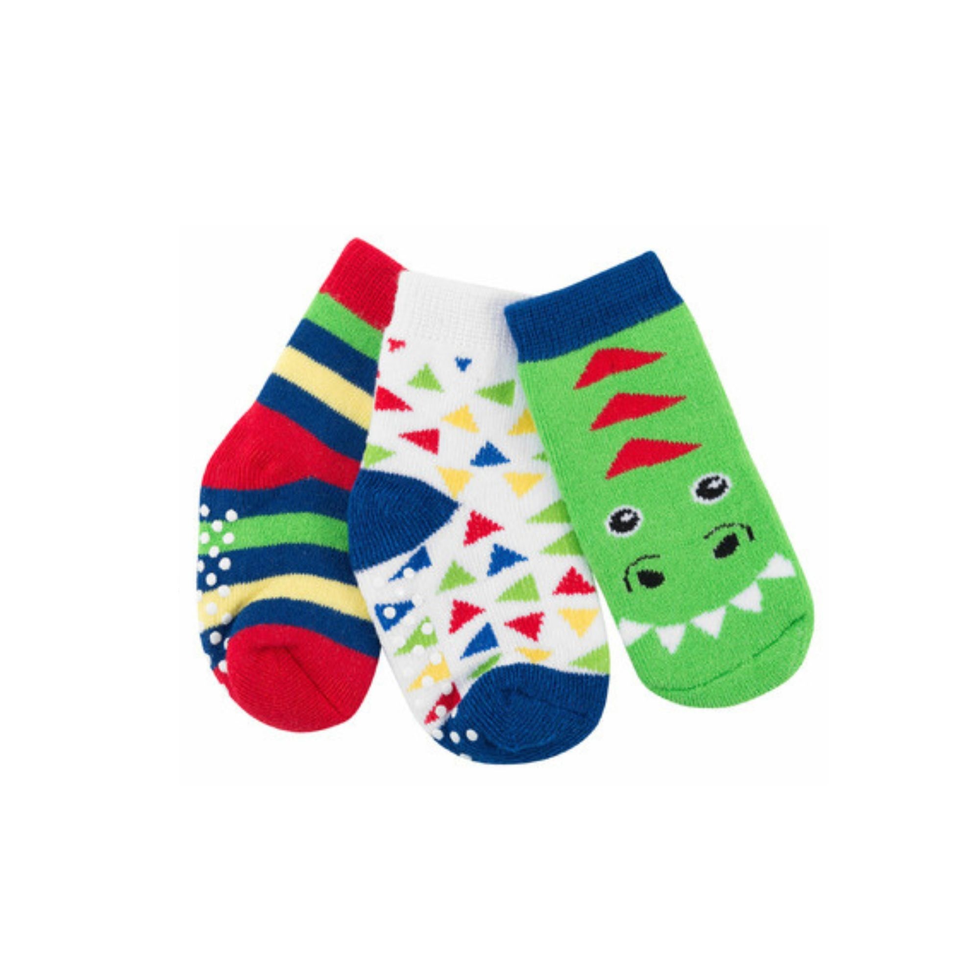 Zoocchini Zoocchini 3pk Socks Devin the Dinosaur 0-24M