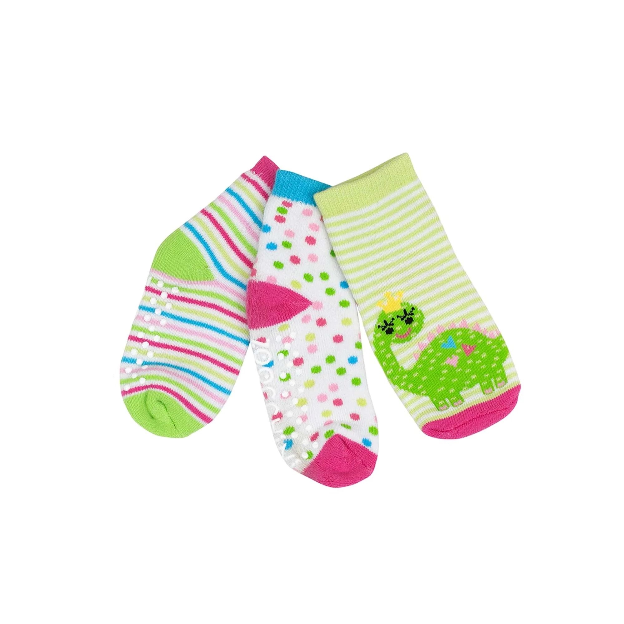 Zoocchini Zoocchini 3pk Socks Dai the Dinosaur 0-24M