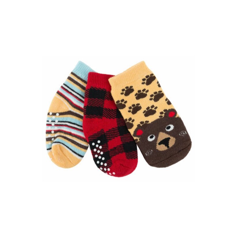 Zoocchini Zoocchini 3pk Socks Bosley the Bear 0-24M