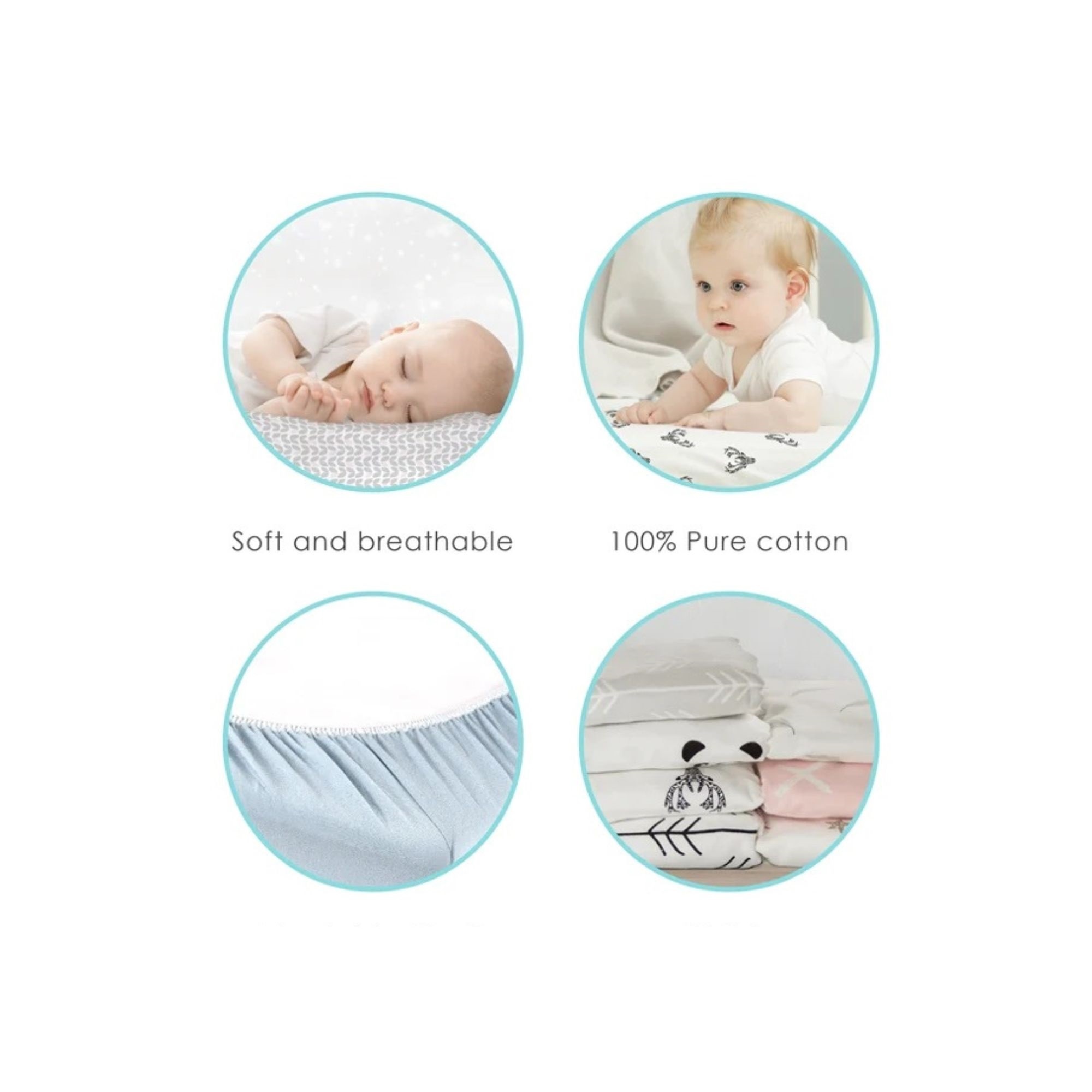 Kushies Kushies Fitted Playpen Sheet Grey Scribble Star 29"x 42"