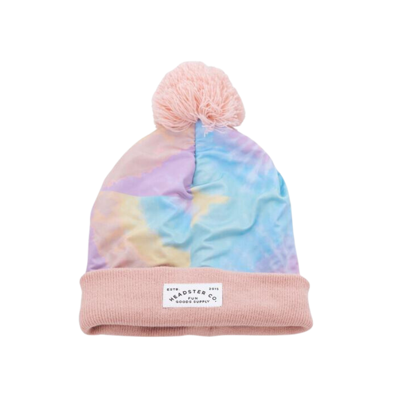 Headster Headster Beanie PomPom Tye Dye Pink