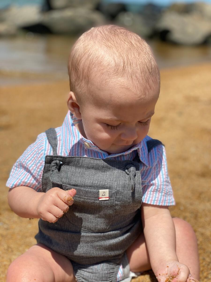 Me & Henry Me & Henry Reef Bubble Shortall Grey Gauze