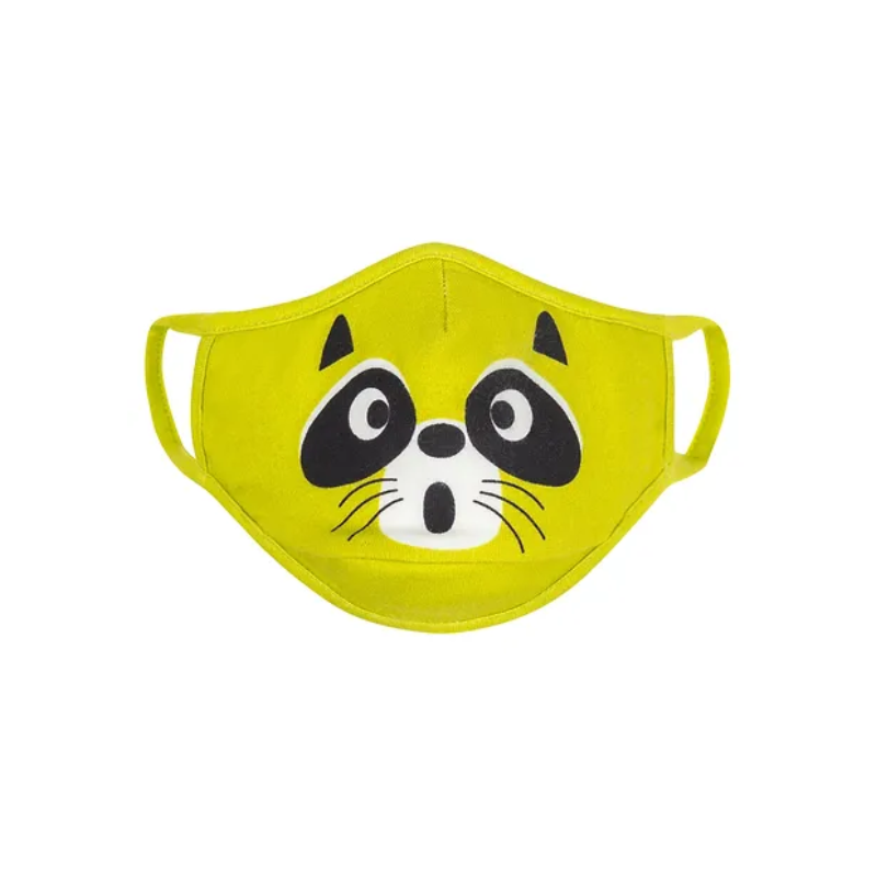 Zoocchini Zoocchini Organic Reusable Kids Masks Lime Racoon