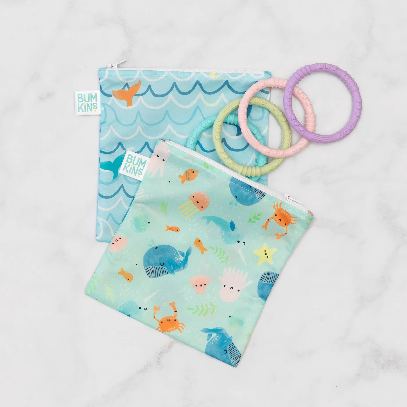BumKins Bumkins Snack Bag 2pk Ocean Life