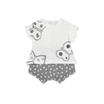 Mayoral Mayoral 2pc Tshirt & Short Set Grey/Butterflies