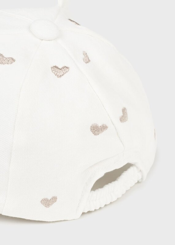 Mayoral Mayoral Ball Cap White/Pink Hearts