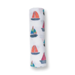 Lulujo Lulujo Muslin Swaddle Cotton Sailboat 47" x 47"