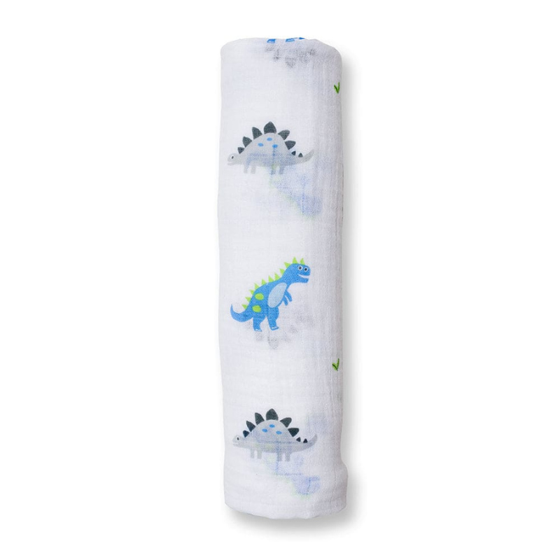 Lulujo Lulujo Muslin Swaddle Cotton Prehistoric Pals 47" x 47"