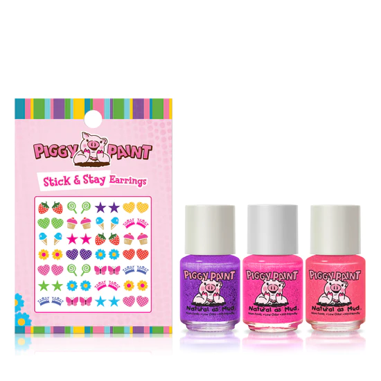 Piggy Paint Piggy Paint Always a Bright Side 3 polish & Stick-on Earrings