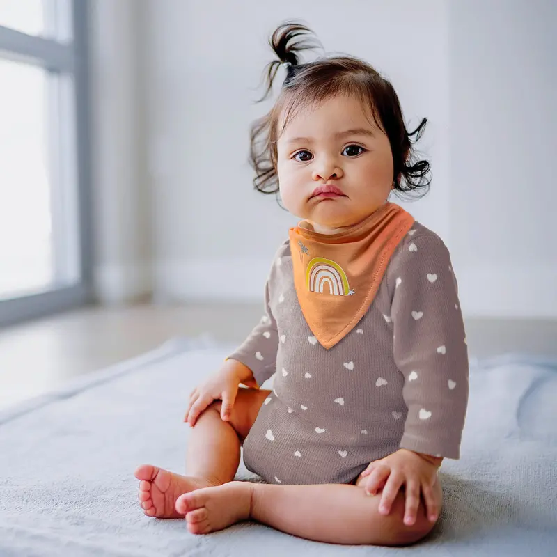 Kushies Kushies Dribble Bib Bandana Rainbow 2pk 6m+