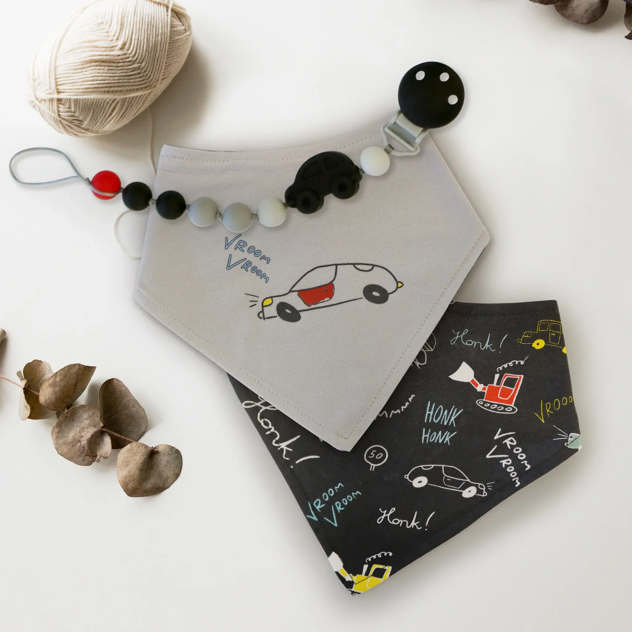 Kushies Kushies Dribble Bib Bandana Cars 2pk 6m+