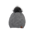 CaliKids Calikids Knit Fur PomPom Grey