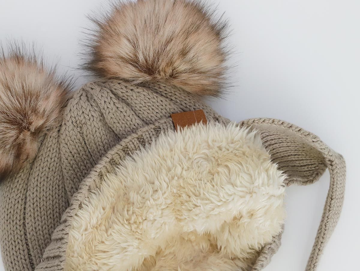 CaliKids Calikids Hat w/Poms Cream