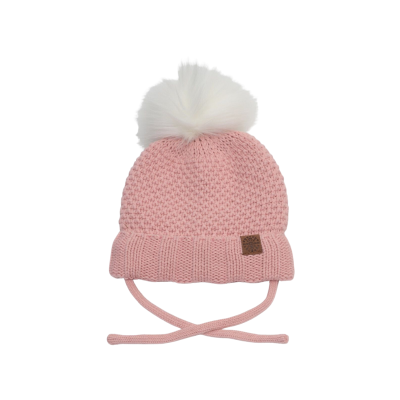 CaliKids Calikids Knit Fur PomPom Hat Pink