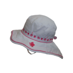 CaliKids Calikids Bucket Sun Hat Back Flap Quick Dry White/Pink