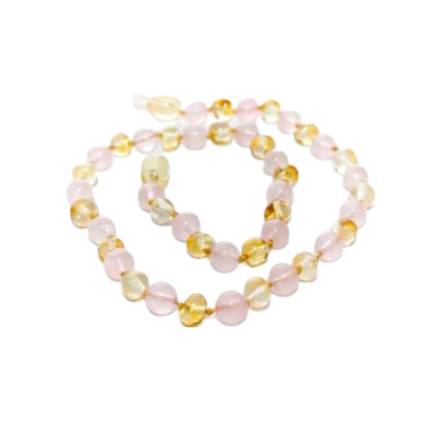 Healing Amber Healing Amber Gemstone Necklace Gold Amber/Rose