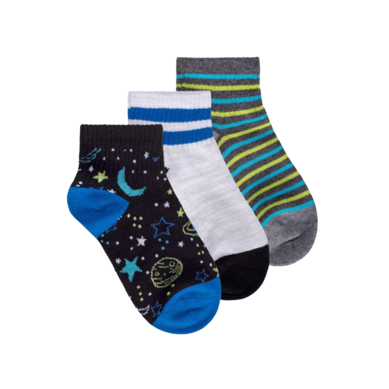 Striderite Striderite 3pk Ankle Socks Space