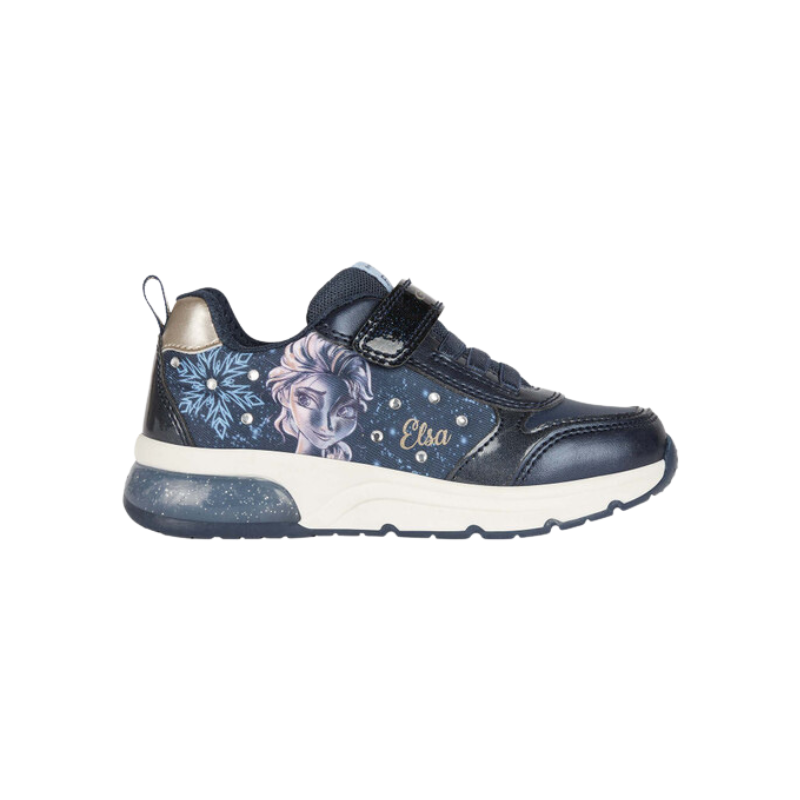 Geox Geox Jr Spaceclub Lighted Sneaker Navy/Platinum Frozen