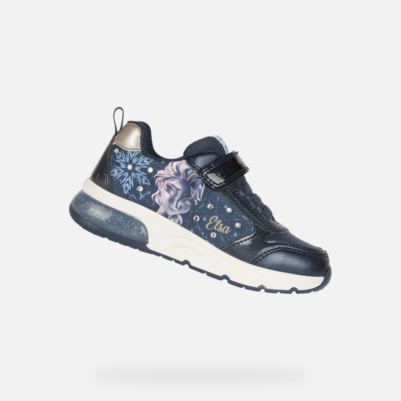 Geox Geox Jr Spaceclub Lighted Sneaker Navy/Platinum Frozen